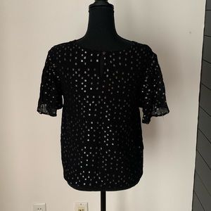 BB Dakota Metallic Square Pattern Blouse